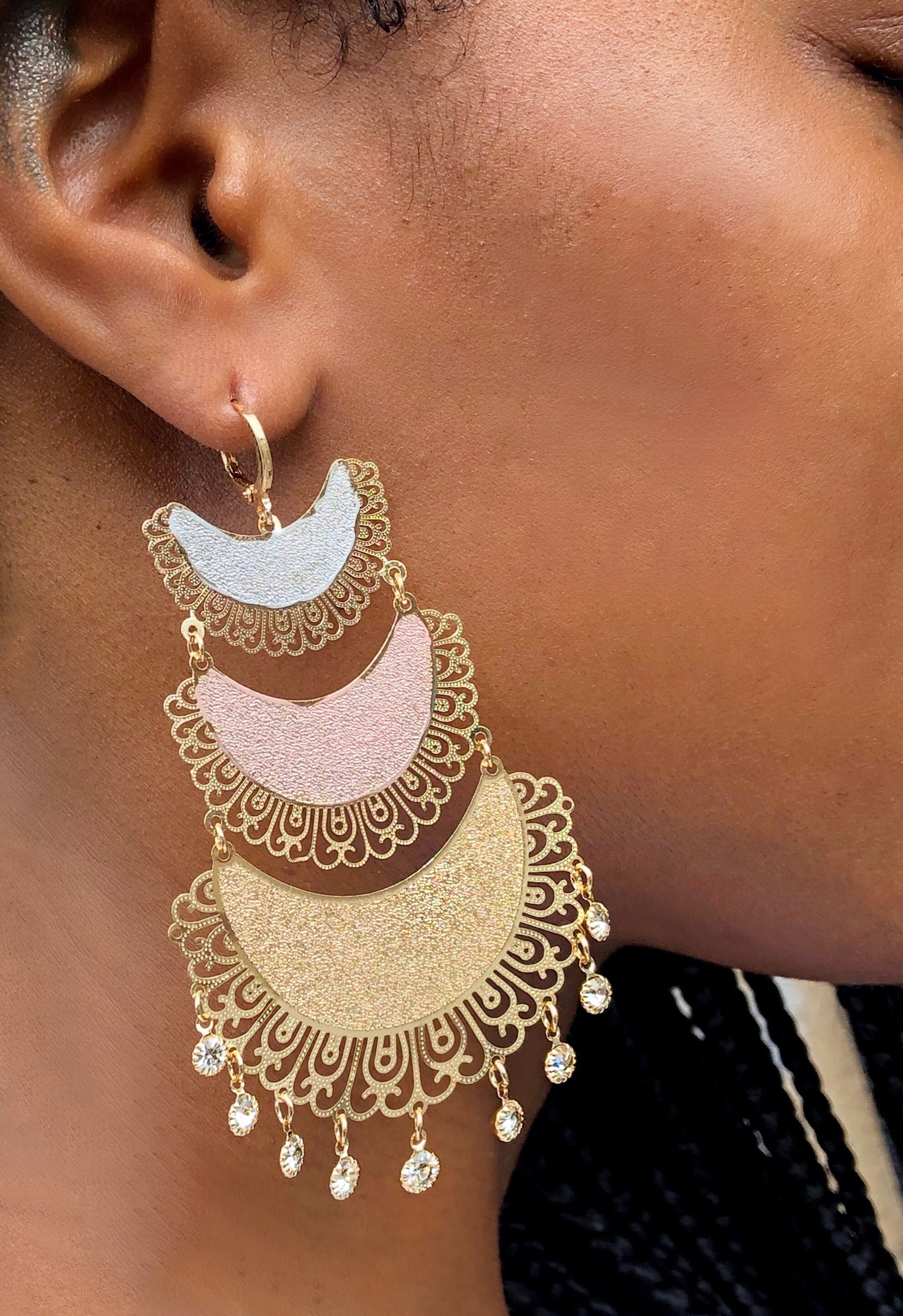 Hera Gold Plated Chandelier Earring
