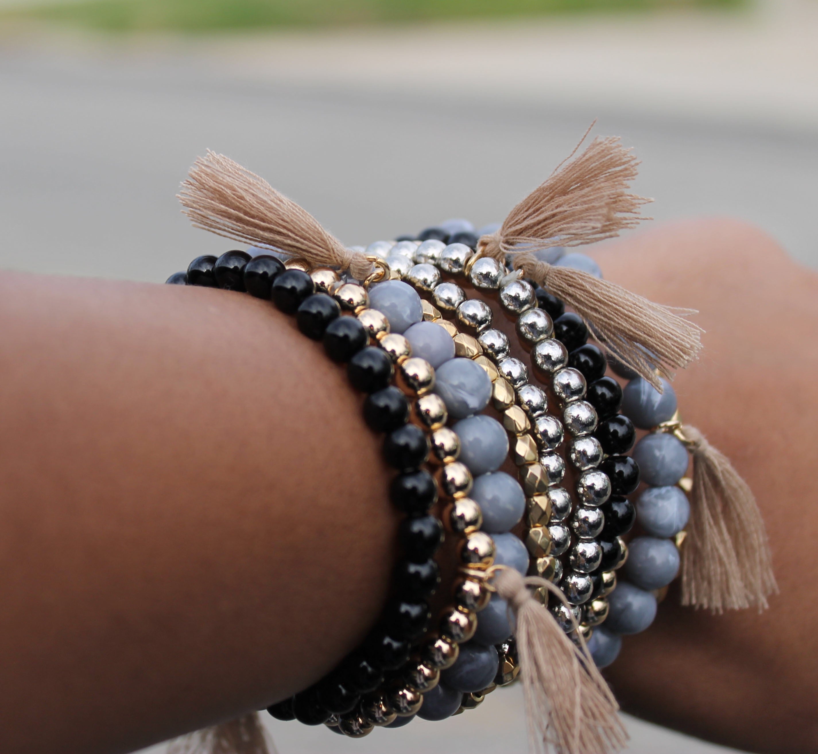'Zara' Beads and Tassels Bracelet